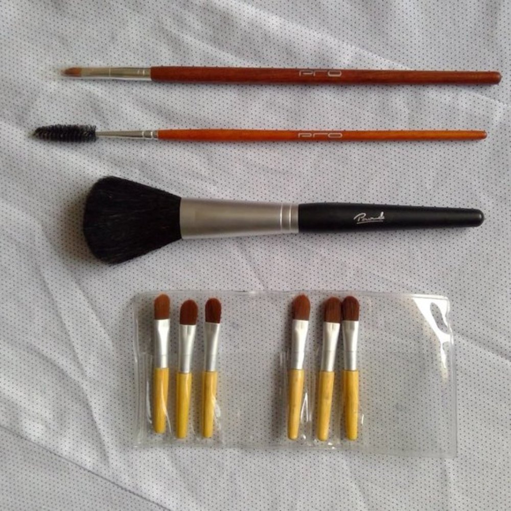 Set of makeup brushes